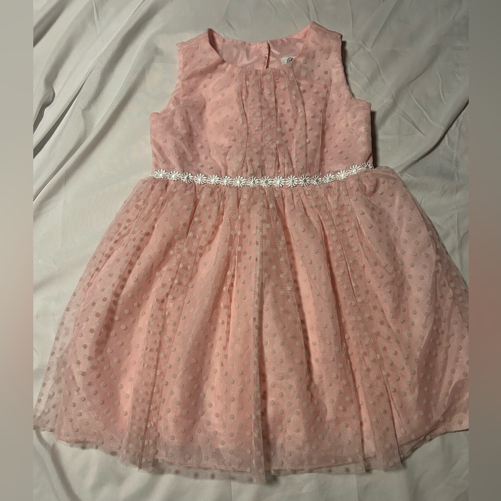 Lots of Love Speechless  3T Pink Tulle Daisy Swiss Polka Dot Easter